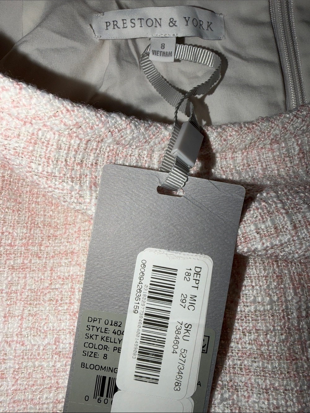 Preston & York Women's Pale Pink Tweed Blazer